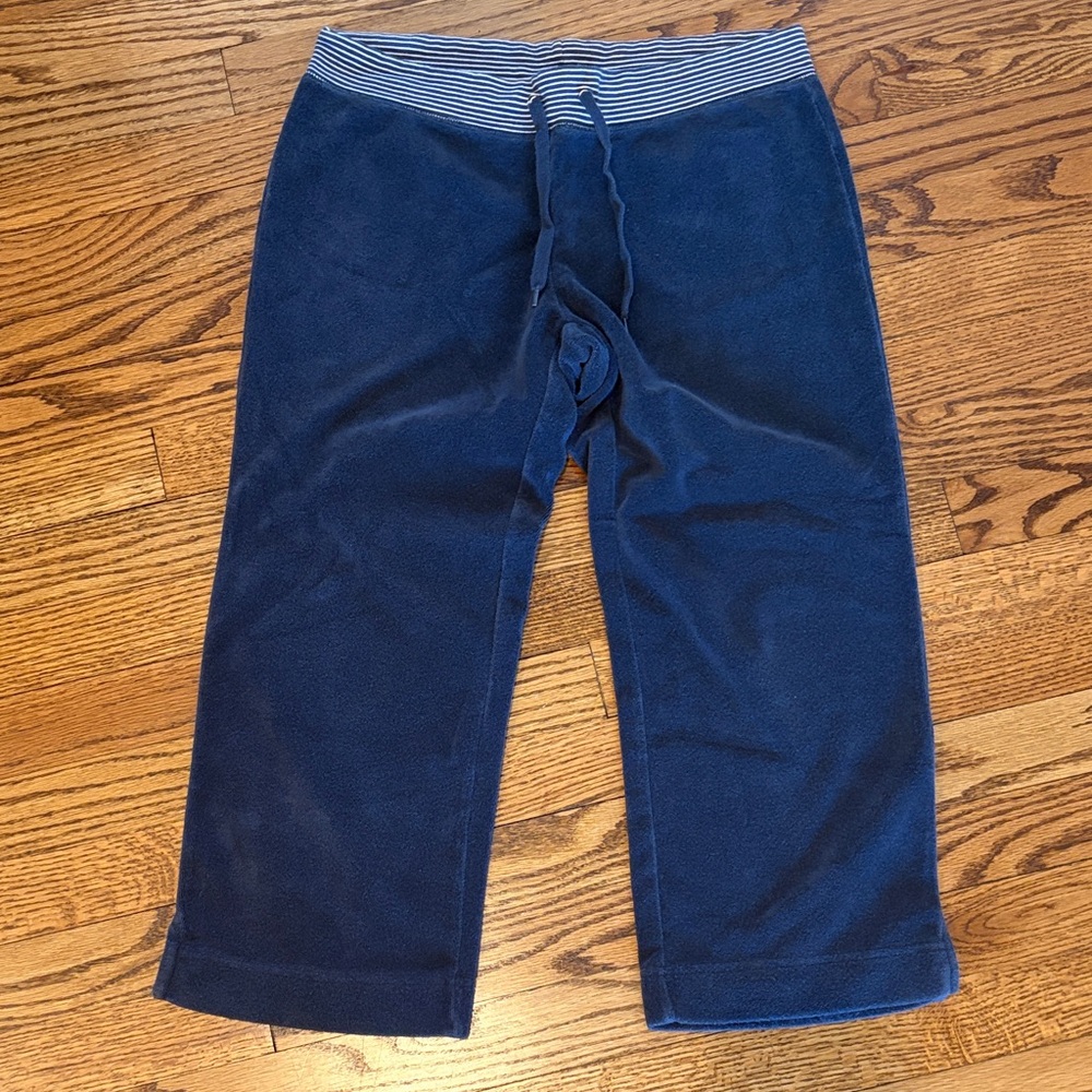 Gap XS women’s wide leg capri Blue Pants with Striped Waistband